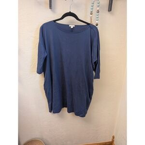Gap‎ Blue Boat Neck 3/4 Sleeve Tunic Top Women's XS